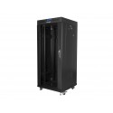 Lanberg free standing rack 19inch cabinet 27U 600x600 glass door - ff01-6627-12bl