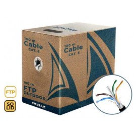 Phasak Bobina de cable de red FTP Cat.6 exterior CCA AWG23 100 m – PHR 671