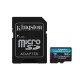 Kingston Technology Tarjeta microSDXC Canvas Go Plus Gen4 de 64 GB, 200 MB/s, A2 U3 V30 y adaptador - SDCG4/64GB