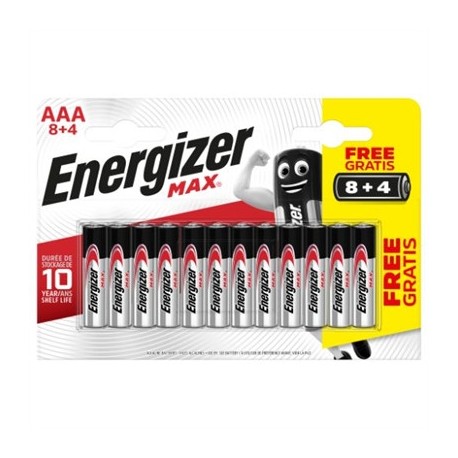 BLISTER 8 + 4 PILAS MAX TIPO LR03 (AAA) ENERGIZER E301531207