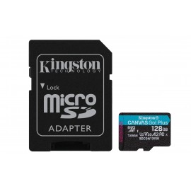Kingston Technology Tarjeta microSDXC Canvas Go Plus Gen4 de 128 GB, 200 MB/s, A2 U3 V30 y adaptador