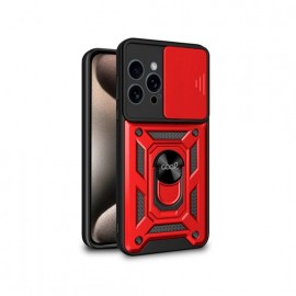 FUNDA COOL IPHONE 15 PRO MAX HARD RING ROJO