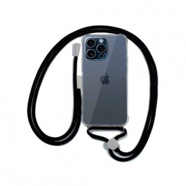 FUNDA COOL IPHONE 15 PRO TRANSPARENTE NEGRO