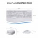 SUBBLIM Teclado con ratón COMBO DUAL OFFICE PROWAVE WHITE - subkbc-dcopw1