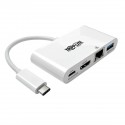 Tripp Lite U444-06N-HGU-C Adaptador Multipuerto USB-C con HDMI, Puerto USB 3.0, GbE, Carga PD de 60W, HDCP, Blanco
