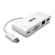 Tripp Lite U444-06N-VGU-C Adaptador Multipuerto USB-C, VGA, Puerto USB-A, GbE, Carga PD, Blanco