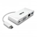Tripp Lite U444-06N-VGU-C Adaptador Multipuerto USB-C, VGA, Puerto USB-A, GbE, Carga PD, Blanco