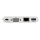 Tripp Lite U444-06N-VGU-C Adaptador Multipuerto USB-C, VGA, Puerto USB-A, GbE, Carga PD, Blanco