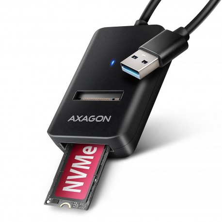 Axagon ADM2-AM USB-A 10Gbps - M.2 NVMe & SATA SSD adaptér, kabelis USB-A 10cm Negro