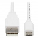 Tripp Lite U050AB-006-WH Cable Antibacteriano USB A a USB Micro B (M/M), USB 2.0, Blanco, 1.83 m [6 pies]