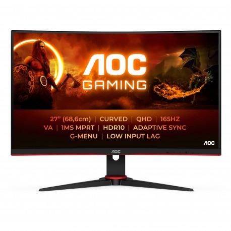 AOC G2 CQ27G2SE/BK LED display 68,6 cm (27'') 2560 x 1440 Pixeles Quad HD LCD Negro, Rojo