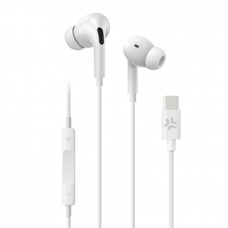 Celly UP1200TYPECWH auricular y casco Auriculares Alámbrico Dentro de oído Llamadas/Música USB Tipo C Blanco