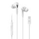 Celly UP1200TYPECWH auricular y casco Auriculares Alámbrico Dentro de oído Llamadas/Música USB Tipo C Blanco