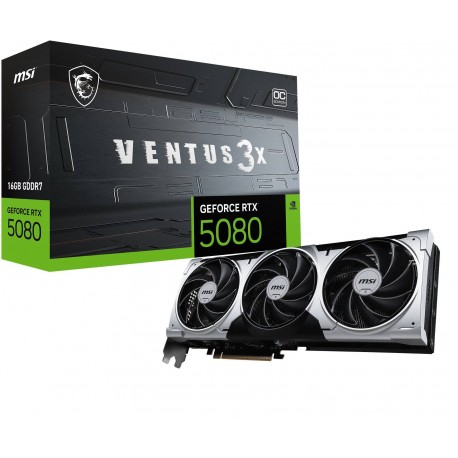 MSI - MSI VENTUS GEFORCE RTX 5080 16G 3X OC PLUS tarjeta gráfica NVIDIA 16 GB GDDR7 - 912-V531-001