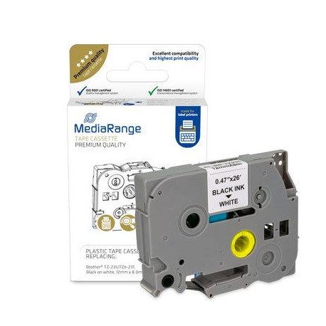 MediaRange MRBTZ231 etiqueta de impresora Negro, Blanco