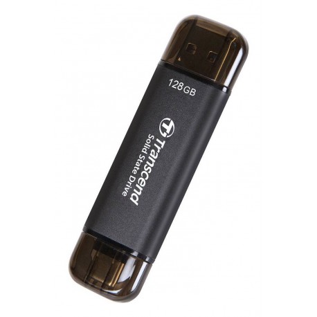 Transcend ESD310C Tecnología Thunderbolt (Rayo) 128 GB USB Type-A / USB Type-C USB 3.2 Gen 2x2 Negro