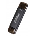 Transcend ESD310C Tecnología Thunderbolt (Rayo) 128 GB USB Type-A / USB Type-C USB 3.2 Gen 2x2 Negro
