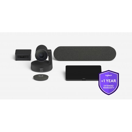 Logitech One year extended warranty for medium room solution with Rally Bar and Tap