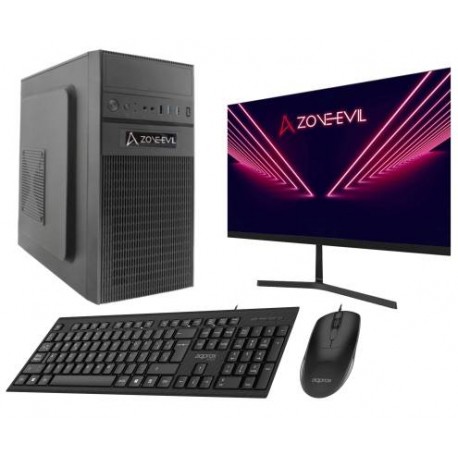 Zone Evil Core Work Intel Core i3 14100/16GB/1TB SSD Nvme Negro Windows 11 + Monitor 24 Teclado y ratón