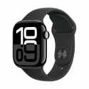 APPLE - Apple Watch Series 10 GPS 42mm Aluminio Negro (Jet Black) y Correa Deportiva Negra - Talla S/M - APWHS10GPS42ABKCSBBK