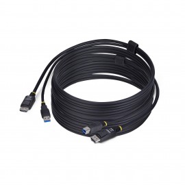StarTech.com Cable KVM DisplayPort y USB 3.0 5Gbps de 3m - 4K 60Hz - Cable Combo DP 1.2 y USB para Switch Conmutador KVM