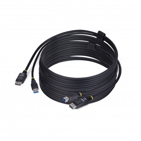 StarTech.com Cable KVM DisplayPort y USB 3.0 5Gbps de 3m - 4K 60Hz - Cable Combo DP 1.2 y USB para Switch Conmutador KVM
