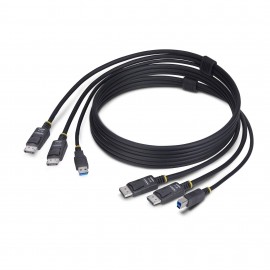 StarTech.com Cable KVM DisplayPort de Doble Pantalla con USB 5Gbps de 1,8m - 4K 60Hz