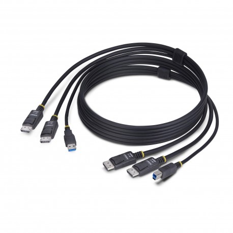 StarTech.com Cable KVM DisplayPort de Doble Pantalla con USB 5Gbps de 1,8m - 4K 60Hz