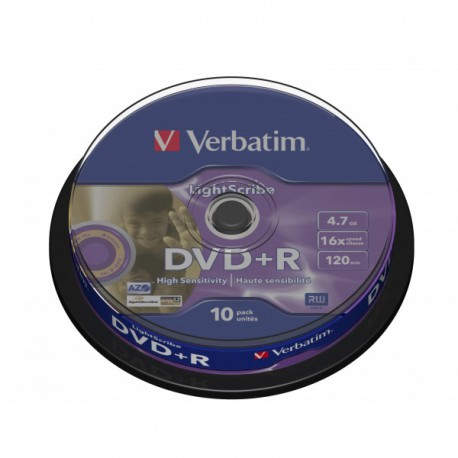 Verbatim DVD+R 4.7GB 16X 10 Unidades Light Scribe