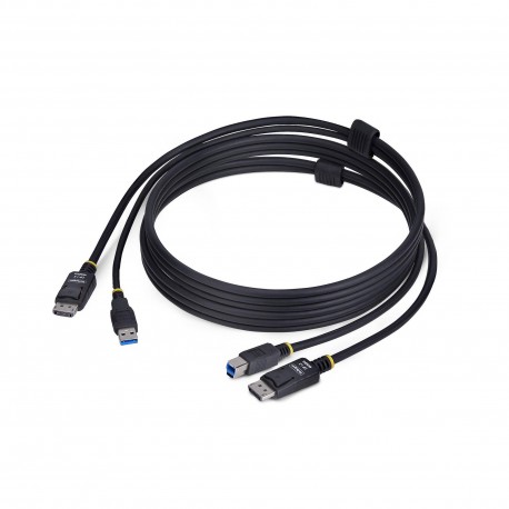 StarTech.com Cable KVM DisplayPort y USB 3.0 5Gbps de 1,8m - 4K 60Hz - Cable Combo DP 1.2 y USB para Switch Conmutador KVM
