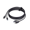 StarTech.com Cable KVM DisplayPort y USB 3.0 5Gbps de 1,8m - 4K 60Hz - Cable Combo DP 1.2 y USB para Switch Conmutador KVM
