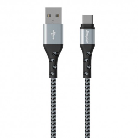 ENERGIZER - Energizer C520CKBK cable USB USB 2.0 2 m USB A USB C Negro, Plata - c520ckbk