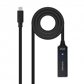 NANO CABLE - Nanocable 10.01.1311 cable USB USB 3.2 Gen 1 (3.1 Gen 1) 5 m USB C Negro - 10.01.1311