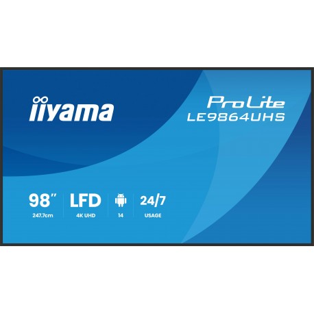 IIYAMA - iiyama LE9864UHS-B1AG pantalla de señalización Pantalla plana para señalización