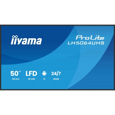 IIYAMA - iiyama LH6564UHS-B1AG pantalla de señalización Pantalla plana para señalización