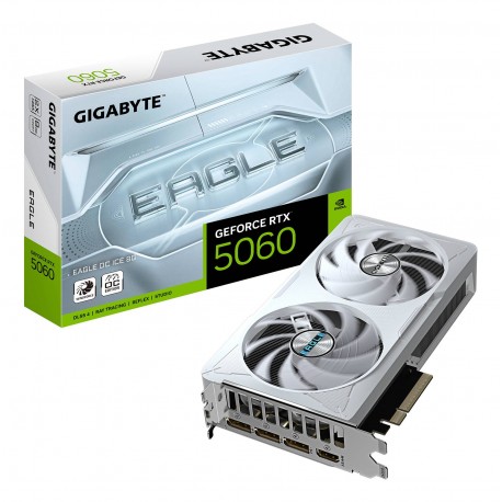 GIGABYTE - GIGABYTE GeForce RTX 5060 EAGLE OC ICE 8G Tarjeta Gráfica - 8GB