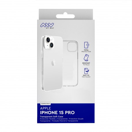 MYWAY - Carcasa myway para apple iphone 15 pro transparente - MWCRS0288
