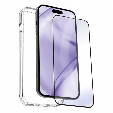 MYWAY - Carcasa myway para apple iphone 15 pro transparente + protector pantalla cristal templado - MWPAK0089