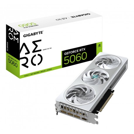 GIGABYTE - GIGABYTE GeForce RTX 5060 AERO OC 8G Tarjeta Gráfica - 8GB GDDR7