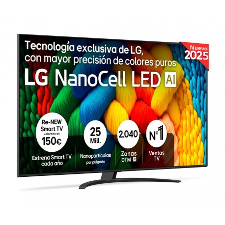 LG - LG NANOCELL 65NANO81A6A / TELEVISOR SMART TV 65 ULTRA HD 4K NANOCELL LED HDR - 65NANO81A6A.AEU
