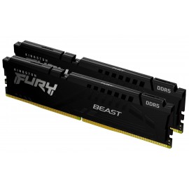 KINGSTON TECHNOLOGY - Kingston Technology FURY Beast 128GB 5600MT/s DDR5 CL36 DIMM (Kit de 2) Black - KF556C36BBEK2-128