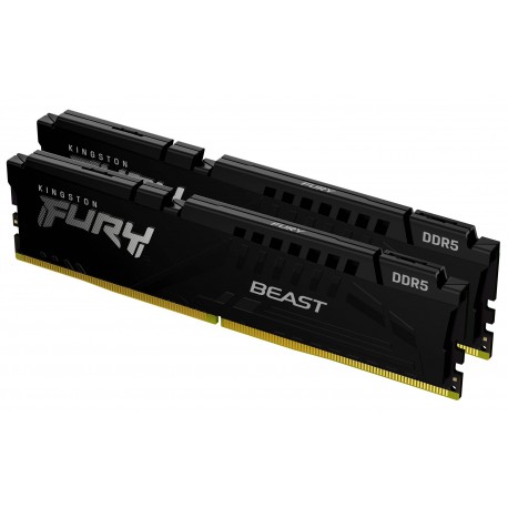 KINGSTON TECHNOLOGY - Kingston Technology FURY Beast 128GB 5600MT/s DDR5 CL36 DIMM (Kit de 2) Black - KF556C36BBEK2-128