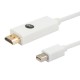 Savio CL-83 adaptador de cable de vídeo 1,8 m Mini DisplayPort HDMI Blanco