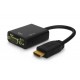 Savio CL-23 adaptador de cable de vídeo 0,5 m VGA (D-Sub) HDMI tipo A (Estándar) Negro
