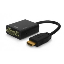 Savio CL-23 adaptador de cable de vídeo 0,5 m VGA (D-Sub) HDMI tipo A (Estándar) Negro