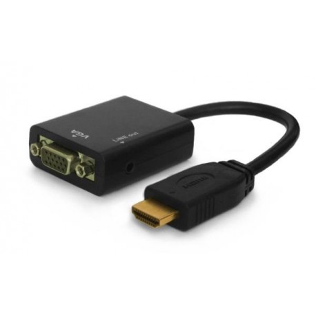 Savio CL-23 adaptador de cable de vídeo 0,5 m VGA (D-Sub) HDMI tipo A (Estándar) Negro