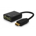 Savio CL-23 adaptador de cable de vídeo 0,5 m VGA (D-Sub) HDMI tipo A (Estándar) Negro