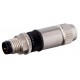 Zebra FWP-IOPLUGM-M8 conector M8 3-Pin Negro, Acero inoxidable