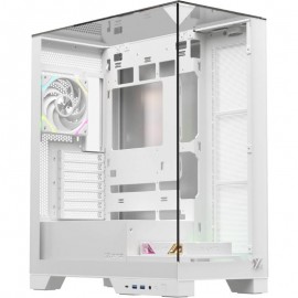 XYZ TRIFECTA, TORRE GAMING, 2x VENTILADORES, 3D ULTRA-PANORAMICO,BTF, TYPO C, ATX, BLANCA