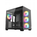 XYZ TESSERACT X, TORRE GAMING,DUAL CHAMBER, 7x VENTILADORES, CRISTAL,BTF, TYPO C, ATX, NEGRA